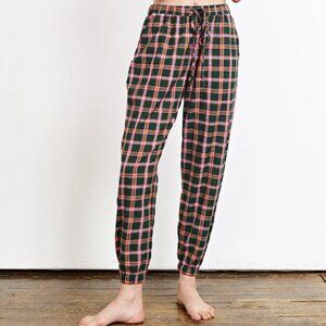 Ace & Jig Tommy Jogger in Scout Size Small - green and pink plaid cotton pants